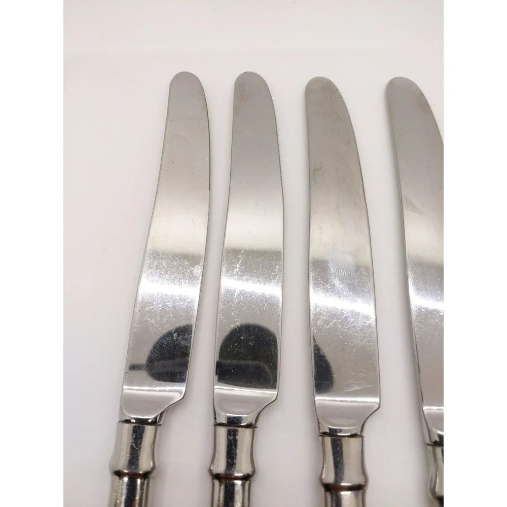 Oneida Juilliard Dinner Knives Set of 7 Silver Stainless Steel Flatware 9.5